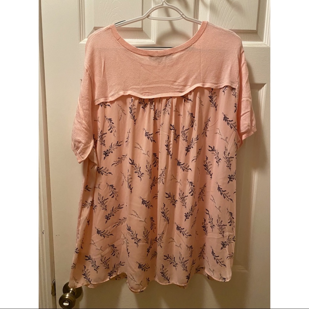 LOFT pink top-check out the back!